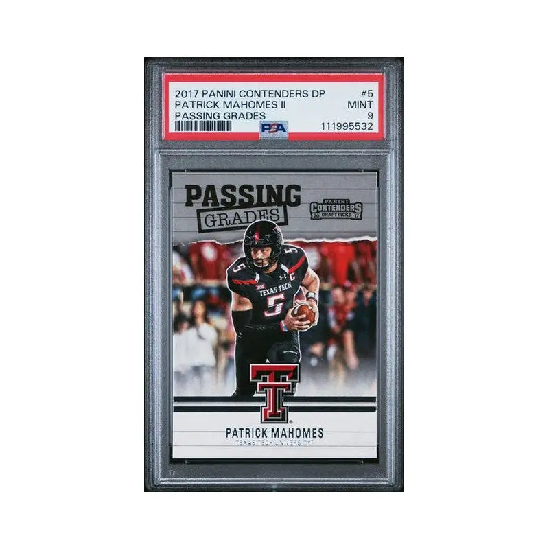 Patrick Mahomes 2017 Panini Contenders Draft Picks #5 PSA 9