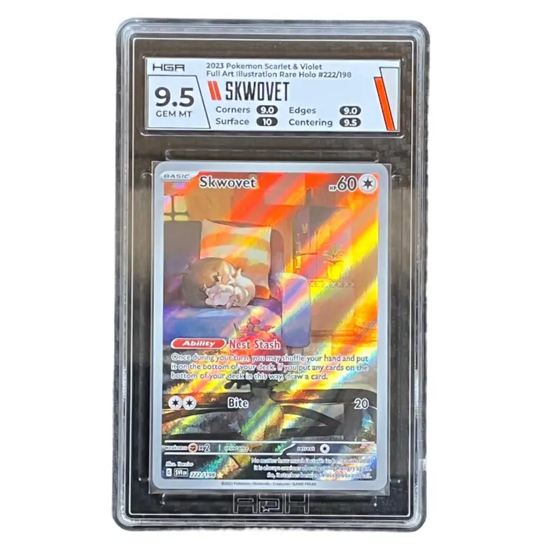 Skwovet Illustration Rare Holo #222/198  Scarlet & Violet 2023  HGA 9.5