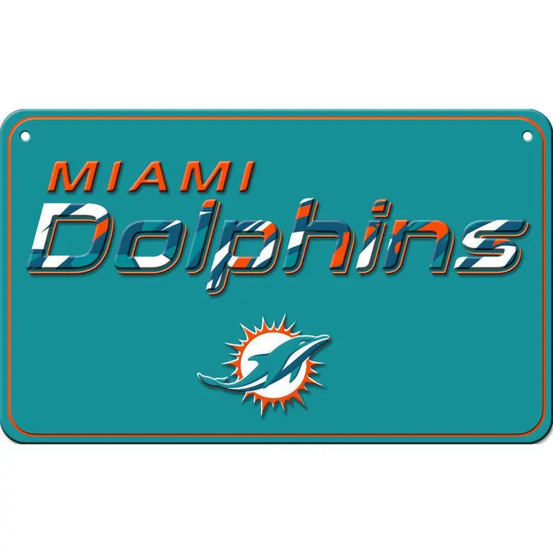 Wall Decor: Miami Dolphins - Modern Metal Sign