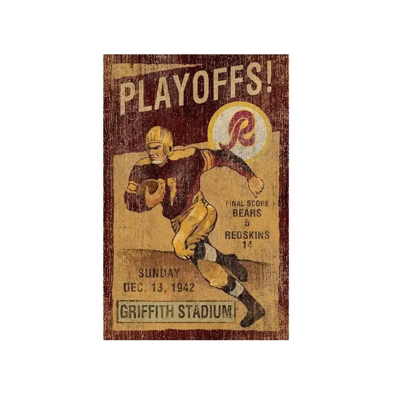 Washington Redskins Vintage Wall Art  Distressed Wood Panel (26" x 15")