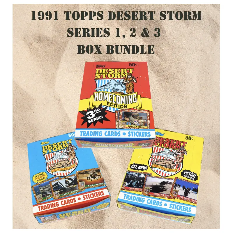 1991 Topps Desert Storm Series 1, 2 & 3 Trading Card Box Bundle