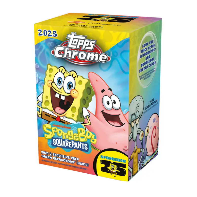 2025 Topps Chrome Spongebob Squarepants 25th Anniversary Blaster Box