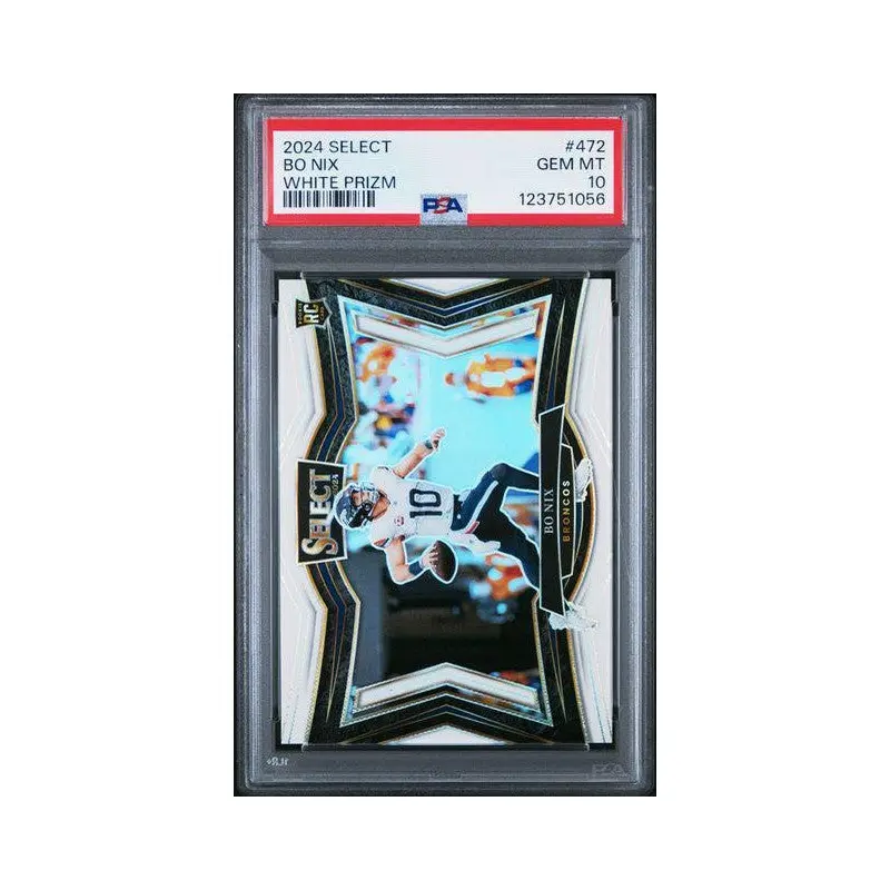 Bo Nix 2024 Panini Select White Prizm #472 PSA 10