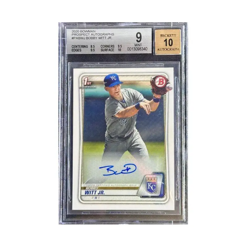 Bobby Witt Jr. 2020 Bowman Prospect Autographs #PABWJ Beckett 9