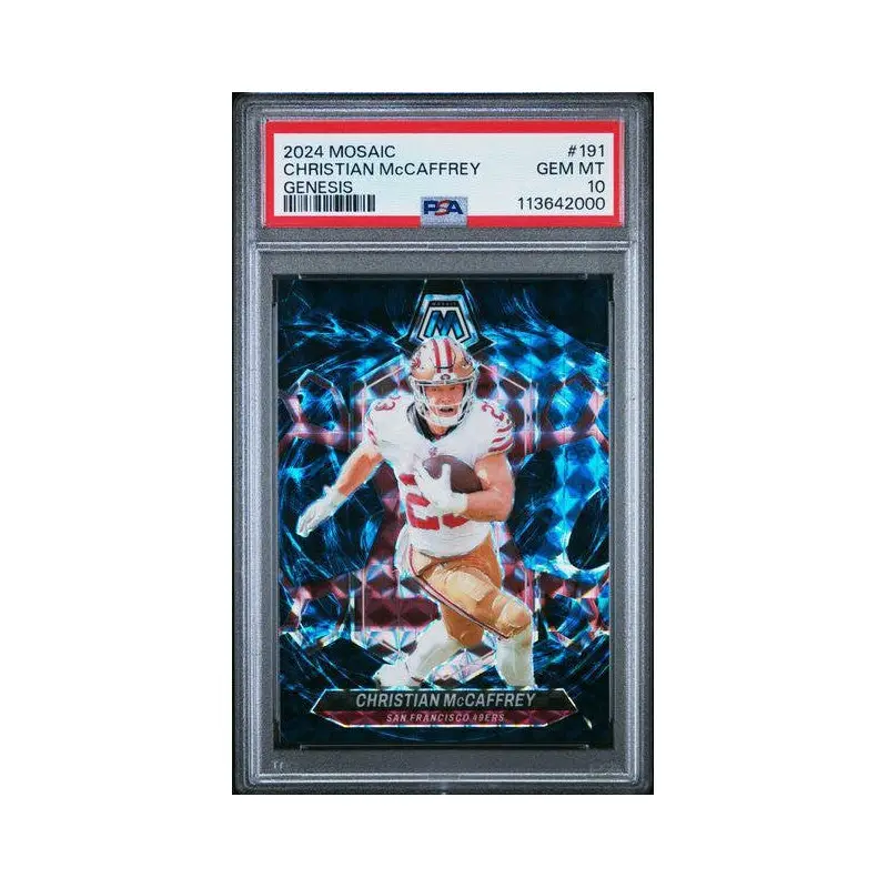 Christian McCaffrey 2024 Panini Mosaic Football Prizm # 191 PSA 10