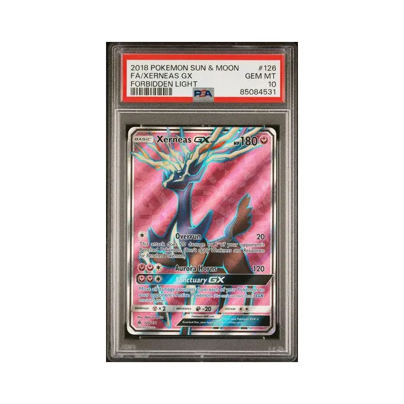 FA Xerneas  2018 Pokmon Sun & Moon Forbidden Light #126 PSA 10