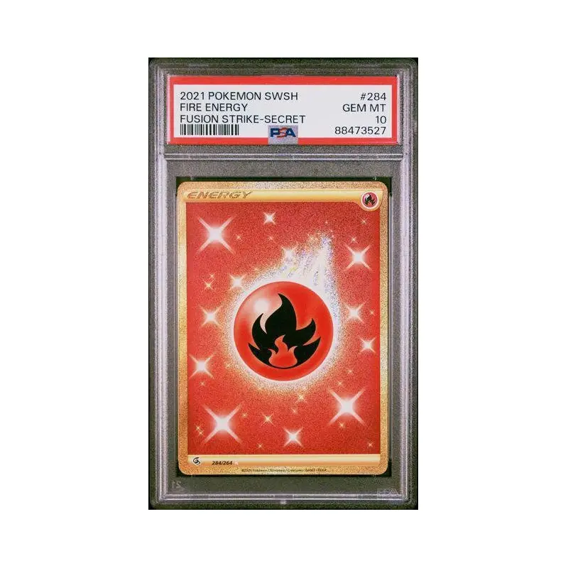 Fire Energy  2021 Pokmon Fusion Strike Secret #284 PSA 10