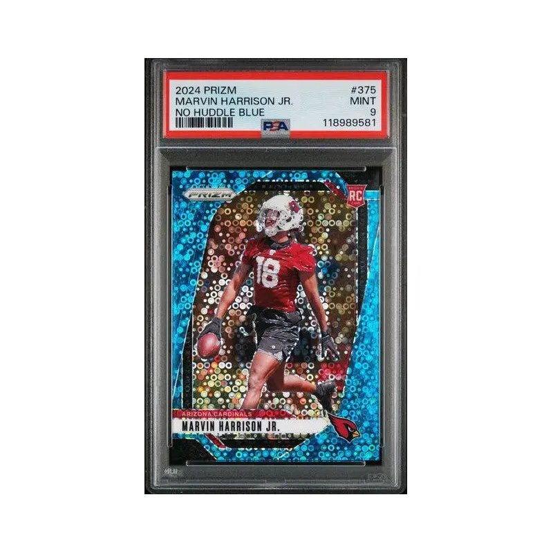 Marvin Harrison Jr. 2024 Panini Prizm No Huddle Blue #375 PSA 9