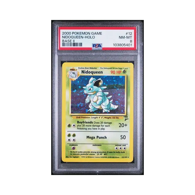 Nidoqueen-Holo 2000 Pokmon Game Base II #12 PSA 8
