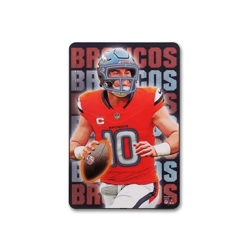 Wall Decor: Denver Broncos  Bo Nix Neon Lights High Transparency Wall Art