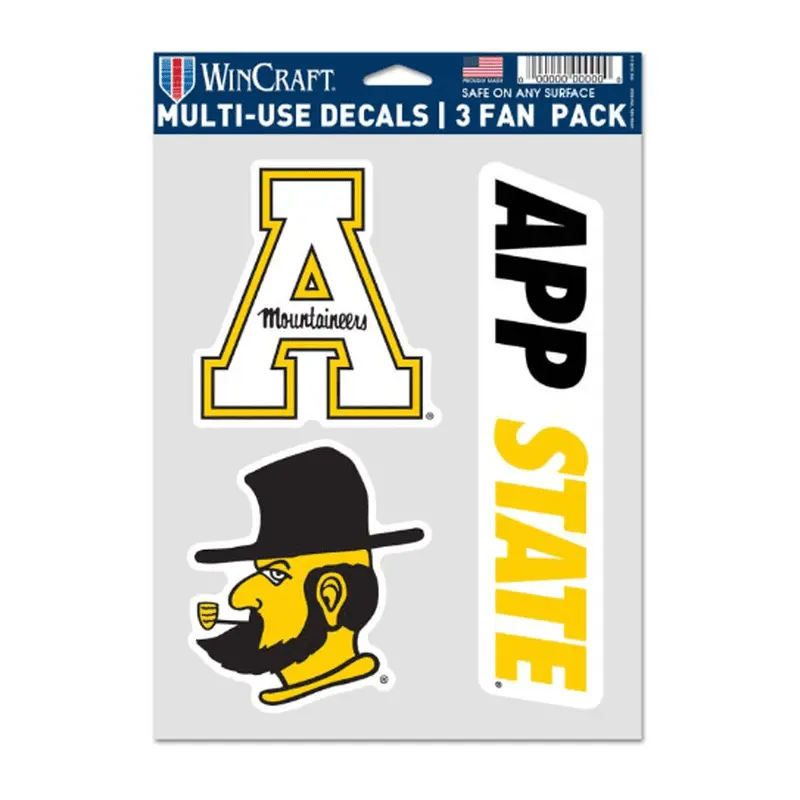 Decal: Appalachian State Mountaineers - 3 pack Multi-Use