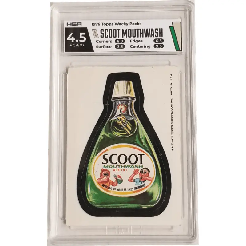 1976 Topps Wacky Packs - Scoot Mouthwash HGA 4.5