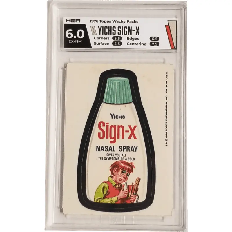 1976 Topps Wacky Packs - Yichs Sign-X HGA 6.0
