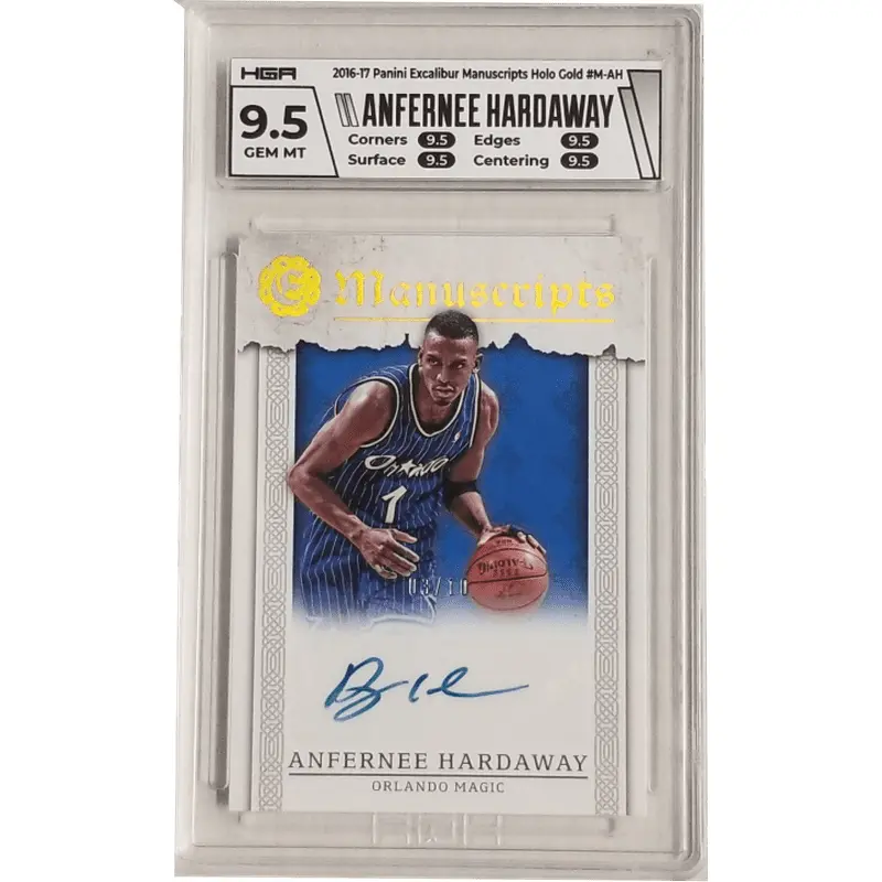 Anfernee Hardaway 2016-17 Panini Excalibur Manuscripts Holo Gold #M-AH HGA 9.5