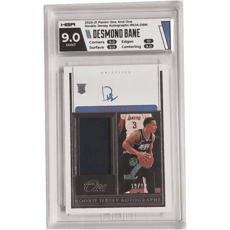Desmond Bane 2020-21 Panini One and One Rookie Jersey Autographs #RJA-DBN HGA 9.0