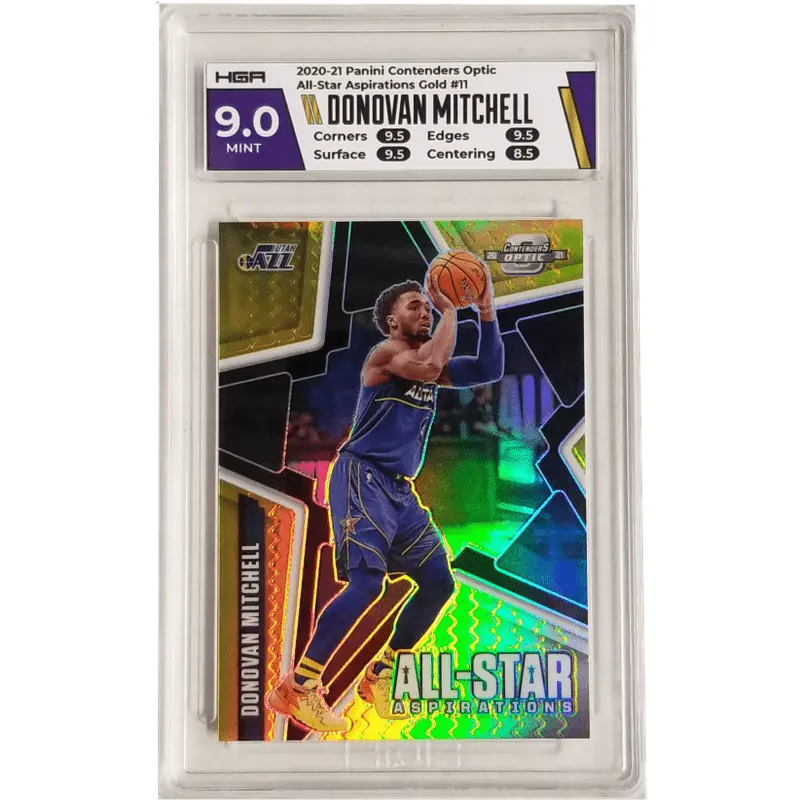 Donovan Mitchell 2020-21 Panini Contenders Optic All-Star Aspirations Gold #11 HGA 9.0