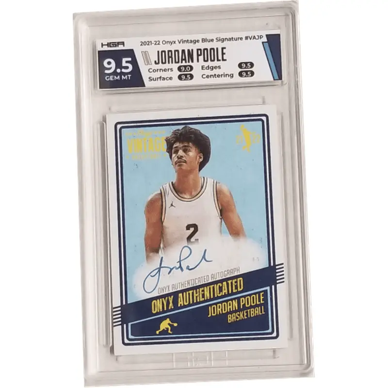 Jordan Poole: 2021-22 Onyx Vintage Blue Signature #VAJP HGA 9.5