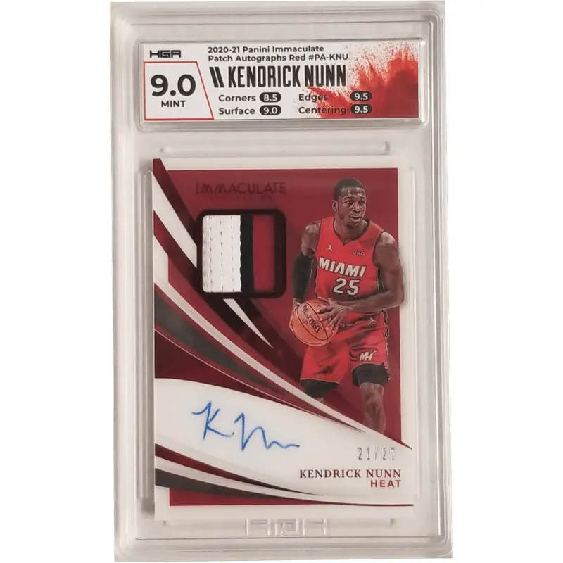 Kendrick Nunn 2020-21 Panini Immaculate Patch Autographs Red #PA-KNU HGA 9.0