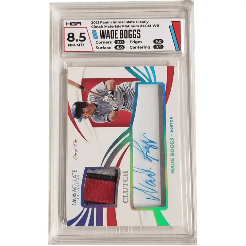 Wade Boggs 2021 Panini Immaculate Clearly Clutch Materials Platinum #CCM-WB HGA 8.5
