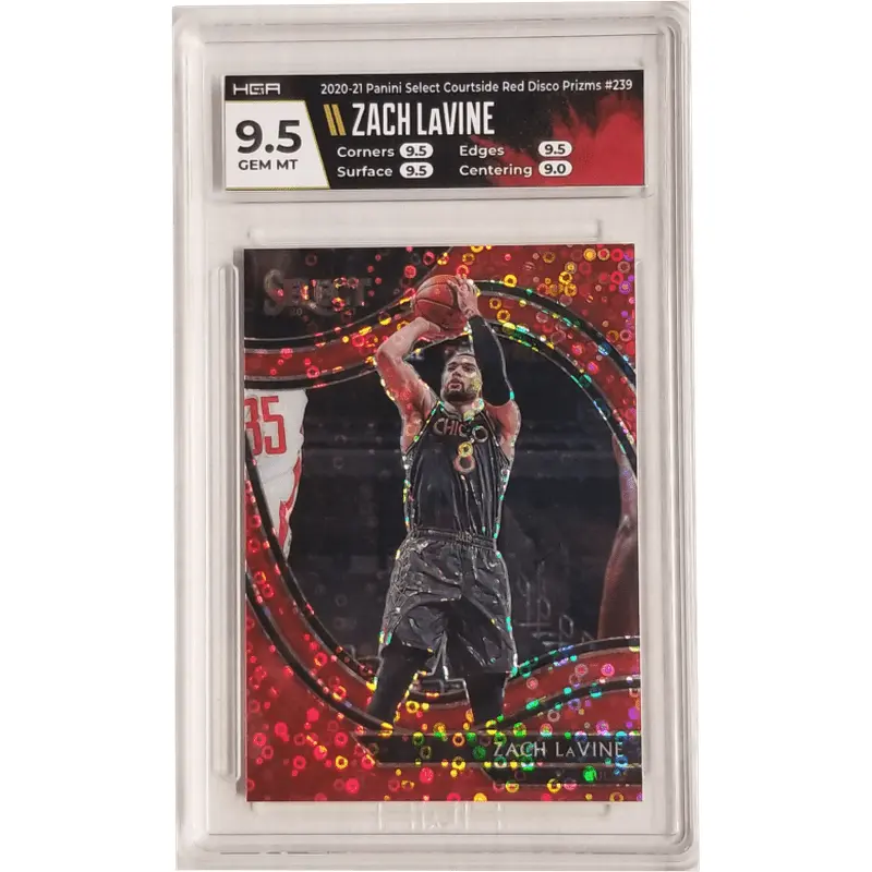 Zach LaVine 2020-21 Panini Select Courtside Red Disco Prizms #239 HGA 9.5
