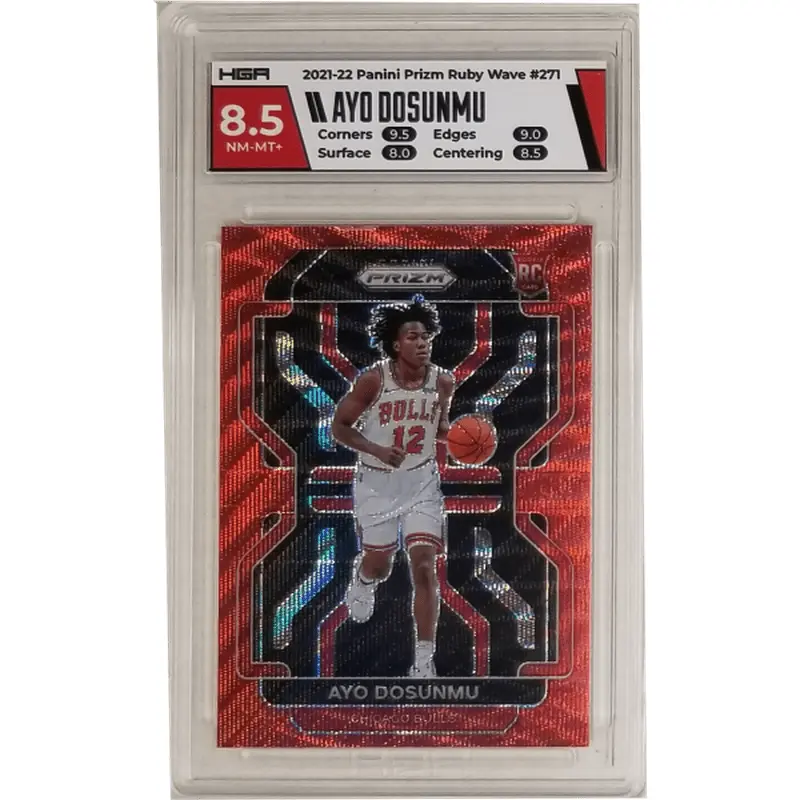 Ayo Dosunmu: 2021-22 Panini Prizm Ruby Wave #271 HGA 8.5