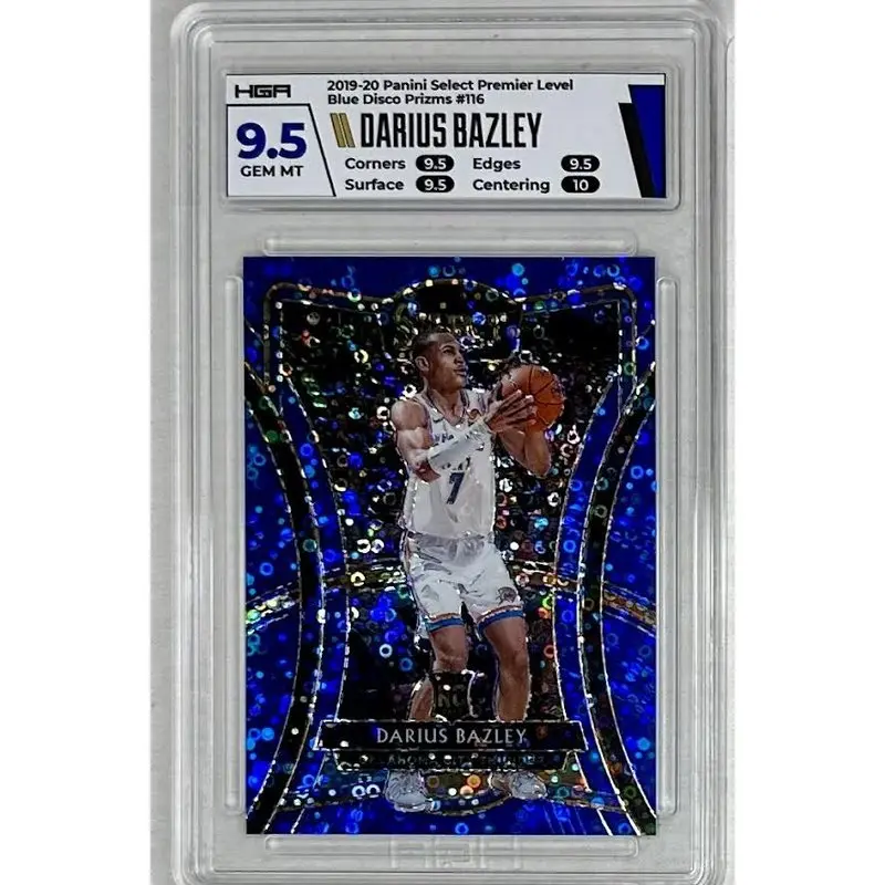 Darius Bazley: 2019-20 Panini Select Premier Level Blue Disco Prizms, # 116, HGA: 9.5