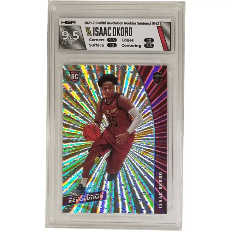 Isaac Okoro 2020-21 Panini Revolution Rookies Sunburst #142 HGA 9.5