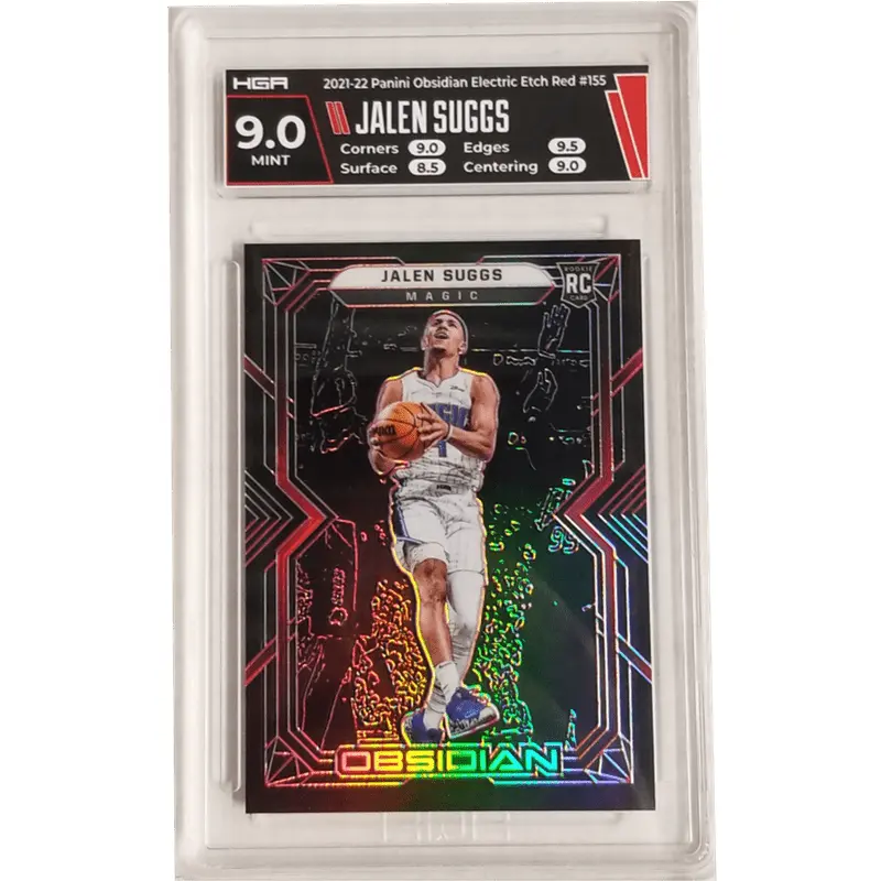 Jalen Suggs: 2021-22 Panini Obsidian Electric Etch Red #155 HGA 9.0