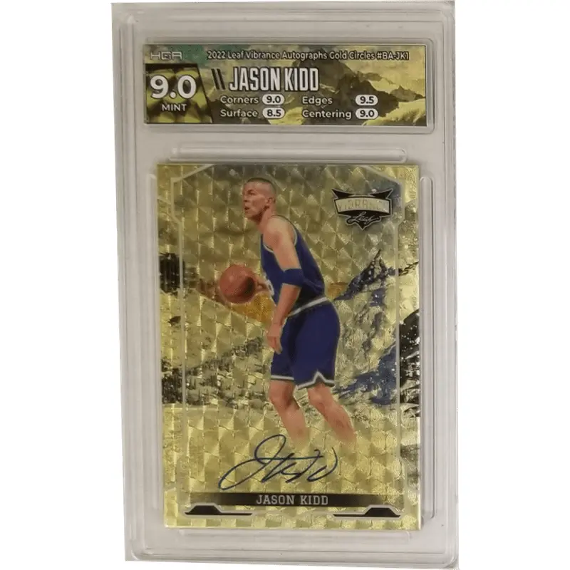 Jason Kidd 2022 Leaf Vibrance Autographs Gold Circles #BA-JK1 HGA 9.0