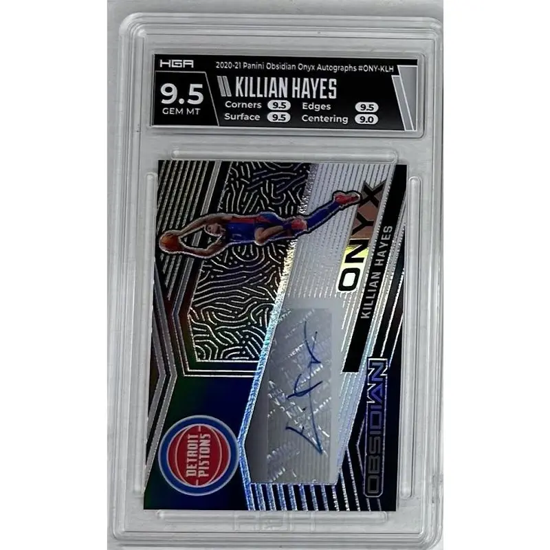 Killian Hayes 2020-21 Panini Obsidian Onyx Autographs #ONY-KLH, HGA: 9.5