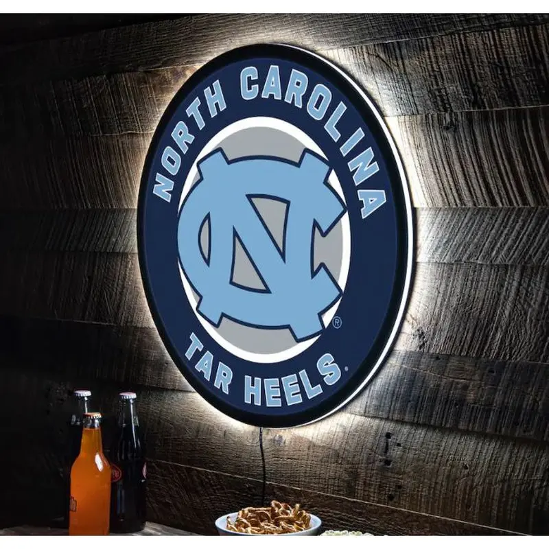 LED Wall Decor: UNC Chapel Hill Tar Heels- Round