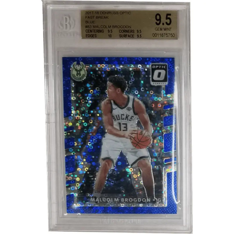 Malcolm Brogdon 2017-18 Donruss Optic Fast Break Blue #83 Beckett 9.5
