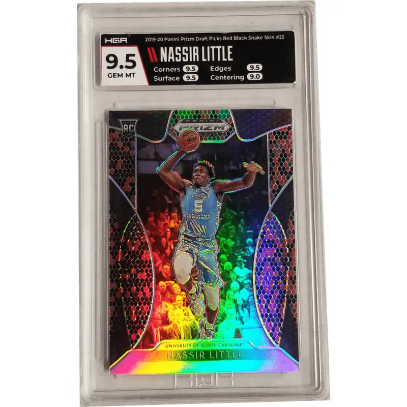Nassir Little 2019-20 Panini Prizm Draft Picks Red Black Snakeskin #25 HGA 9.5