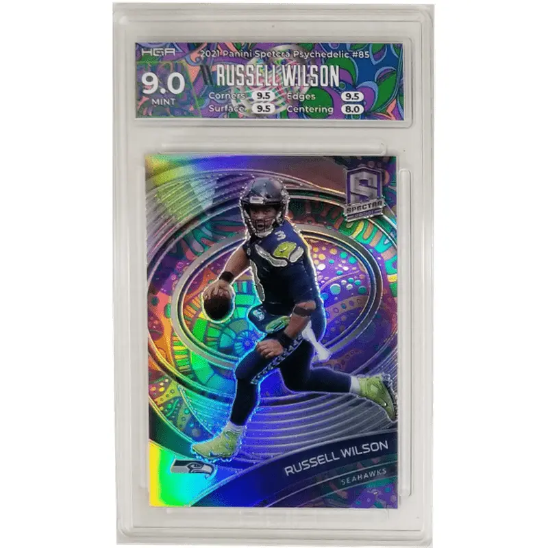 Russell Wilson 2021 Panini Spectra Psychedelic #85 HGA 9.0