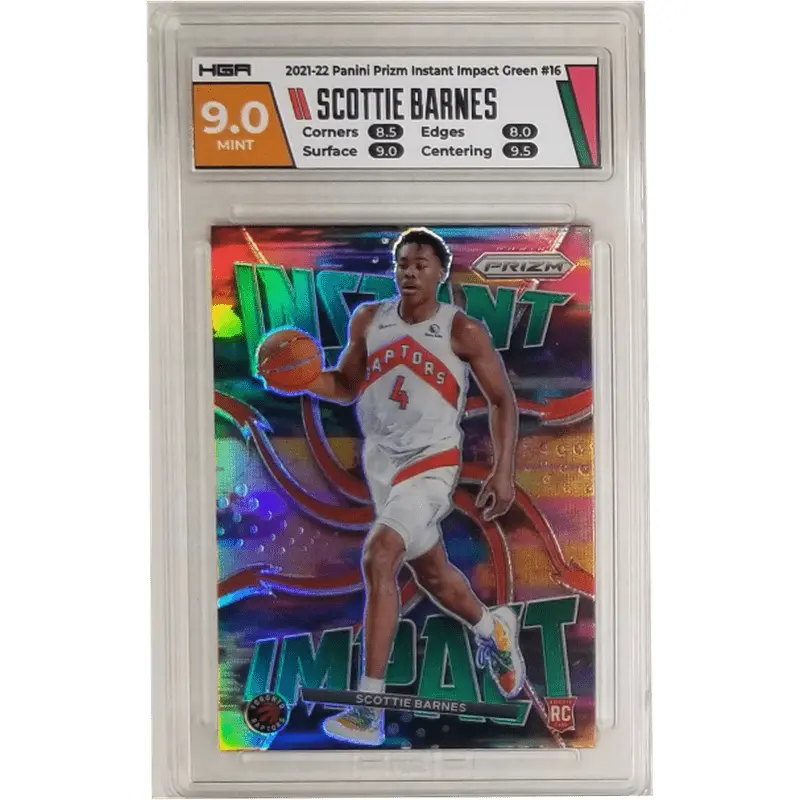 Scottie Barnes 2021-22 Panini Prizm Instant Impact Green #16 HGA 9.0