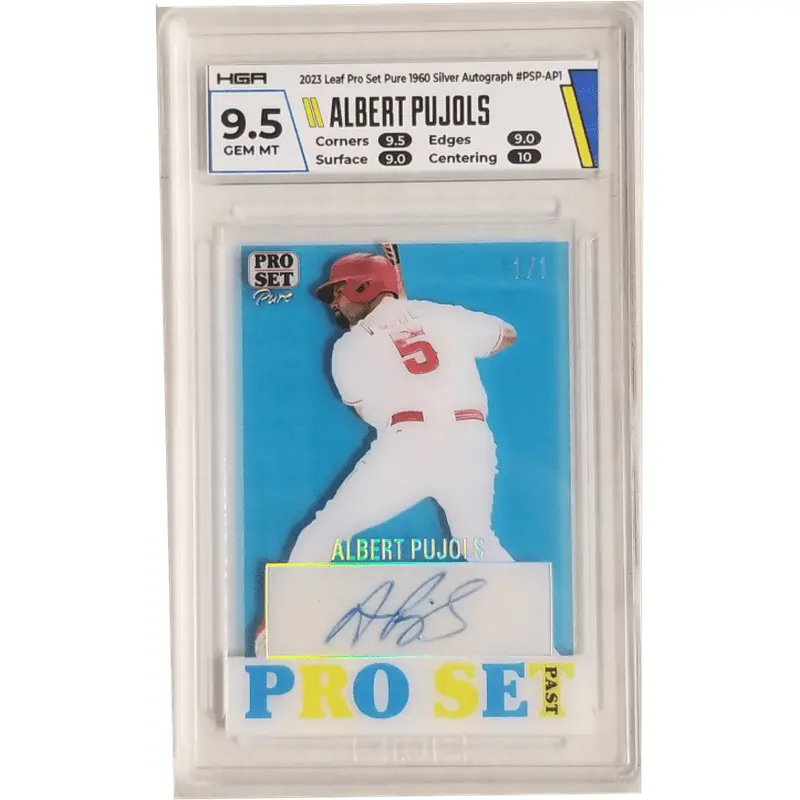 Albert Pujols: 2023 Pro Set Pure 1960 Silver Autograph #PSP-AP1 HGA 9.5
