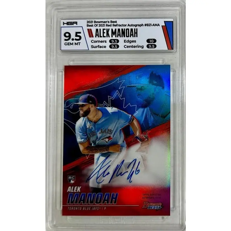 Alek Manoah: 2021 Bowman's Best - Best Of 2021 Red Refractor Autograph #B21-AMA HGA 9.5
