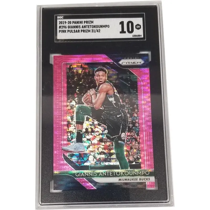 Giannis Antetokouwmpo: 2019-20 Panini Prizm Pink Pulsar Prizm #296 SGC 10