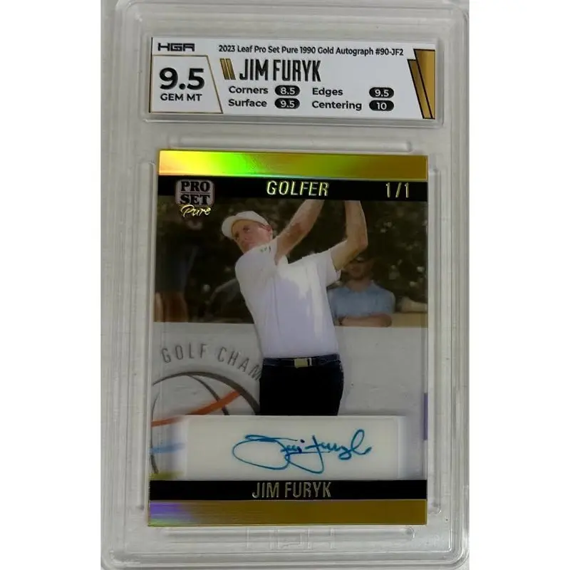 Jim Furyk: 2023 Leaf Pro Set Pure 1990 Gold Autograph #90-JF2 HGA 9.5