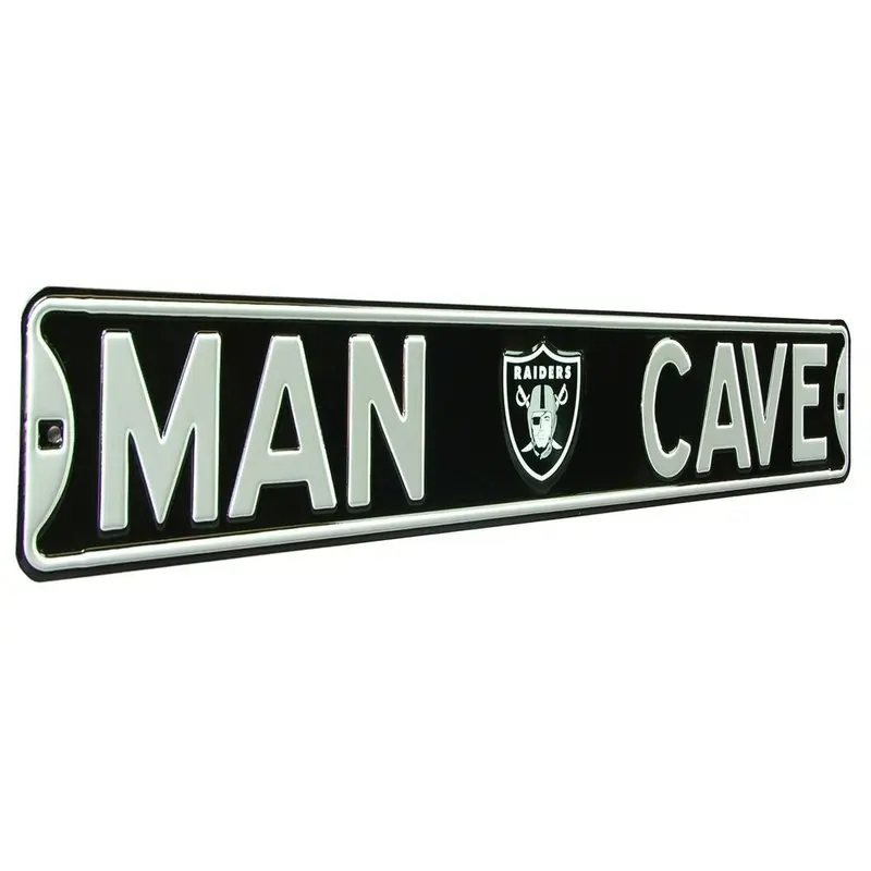Las Vegas Raiders Steel Street Sign with Logo-MAN CAVE