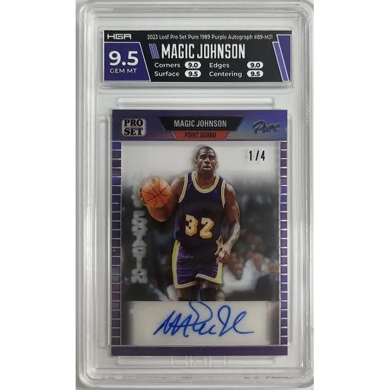 Magic Johnson 2023 Leaf Pro Set Pure 1989 Purple Autograph #89-MJ1 HGA 9.5