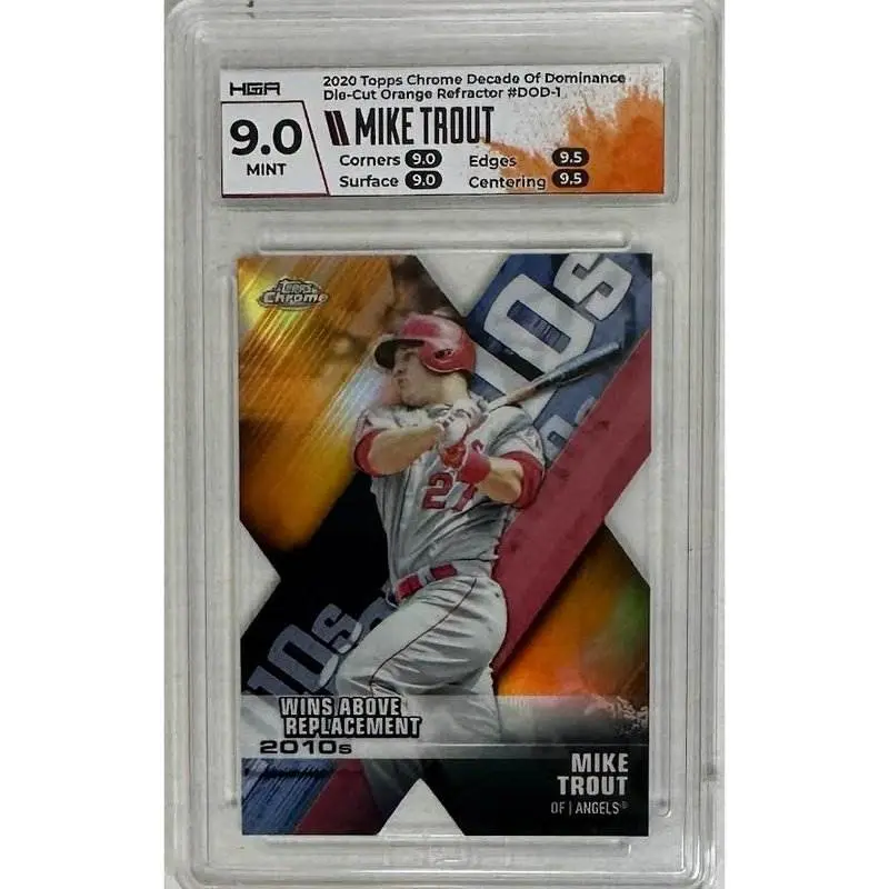 Mike Trout 2020 Topps Chrome Decade of Dominance Die-Cut Orange Refractor #DOD-1 HGA 9.0