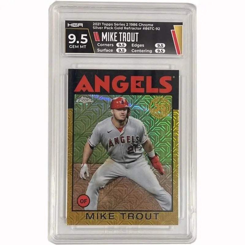 Mike Trout 2021 Topps Series 2 1986 Chrome Silver Pack Gold Refractor #86TC-92 HGA 9.5