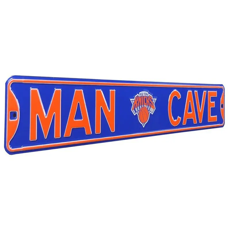 New York Knicks Steel Street Sign with Logo-MAN CAVE