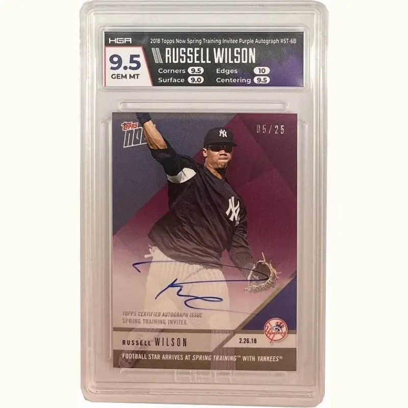 Russell Wilson 2018 Topps Now Spring Training Invitee Purple Autograph #ST-6B HGA 9.5