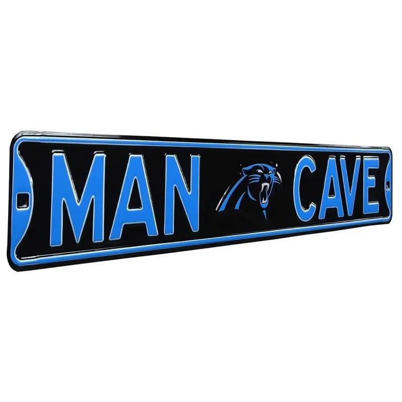 Sign: Carolina Panthers Steel Street Sign with Logo-MAN CAVE