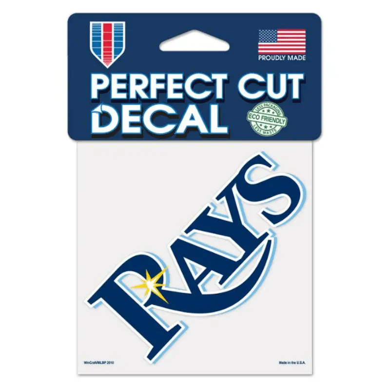 Decal: Tampa Bay Rays 4" x 4" Perfect Cut  Bold Team Spirit on the Go