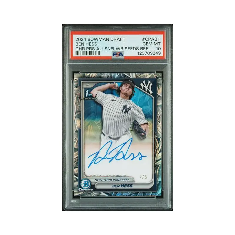 Ben Hess 2024 Bowman Draft CHR PRS-AU-SNFLWR Seeds REF #CPABH PSA 10