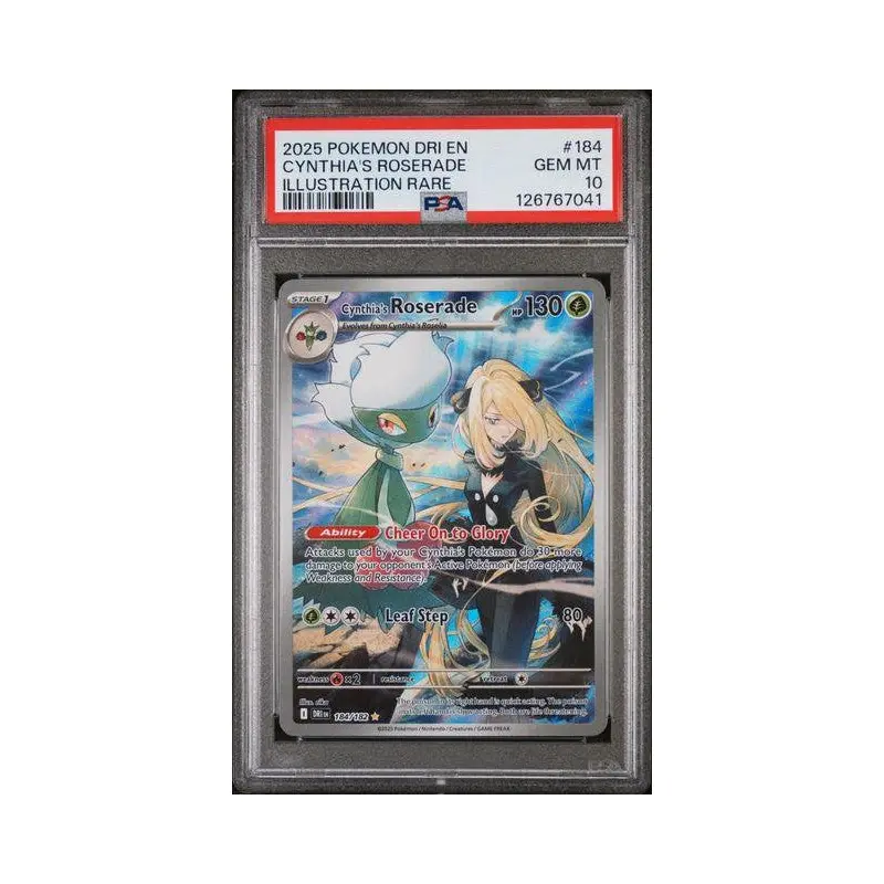 Cynthia's Roserade 2025 Pokemon Dri En Illustration Rare #184 PSA 10