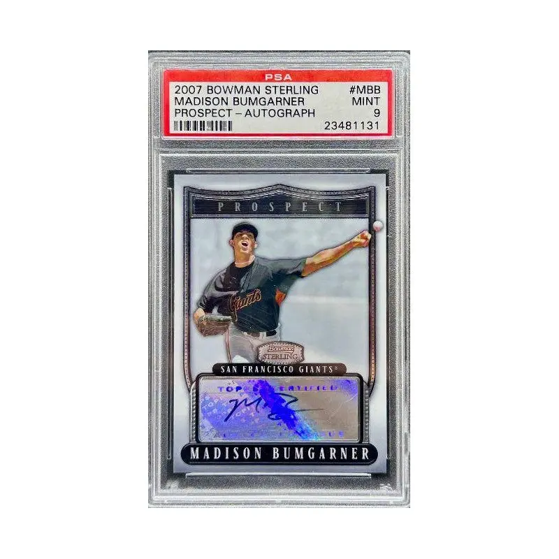 Madison Bumgarner 2007 Bowman Sterling Prospect Autograph #MBB PSA 9